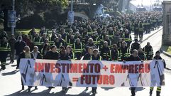 La manifestaci�n parti� del astillero de Ferrol y culmin� en el Concello 