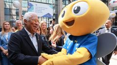 El presidente del Consejo Europeo, Antonio Costa, asisti�a la jornada puertas abiertas del D�a de Europa� en la sede del Consejo Europeo en Bruselas,