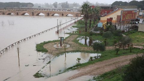 El r�o Guadalete se desborda a su paso por la zona de Las Pachecas en Jerez de la Frontera 