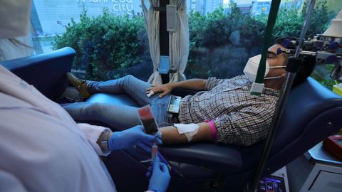Unidad m�vil para donar sangre en A Coru�a