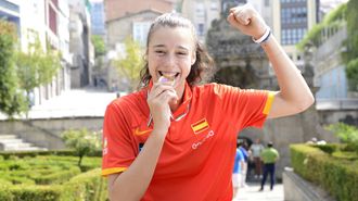 Raquel Carrera, tras un torneo sub-16 con la selecci�n espa�ola.