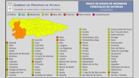 Mapara de riesgo de incendio forestal