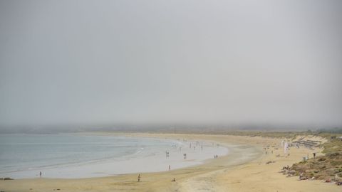 Aspecto que presentaba ayer la playa de A Lanzada.