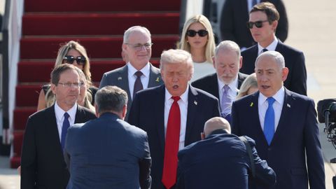Donald Trump, poco después de aterrizar en Tel Aviv