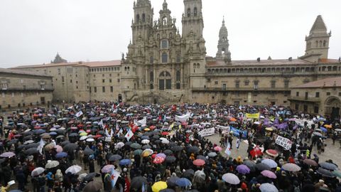 Manifestacin en Santiago en defensa del mar gallego