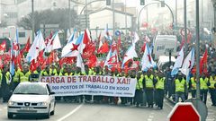 La marcha del naval llega a Santiago