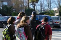 Las inmediaciones del colegio Sagrado Coraz�n, una de las zonas con densidad de tr�fico.  