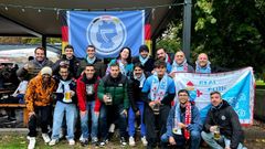 Los pe�istas de Die Himmelblauen, en d�a del anterior duelo del Celta en Alemania, ante el Stuttgart.