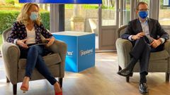 El portavoz del PP en el Senado, Javier Maroto, acompa�a a la presidenta del PP de Asturias, Teresa Mallada