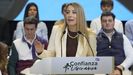La presidenta de Extremadura y candidata por el PP a la reelecci�n, Mar�a Guardiola, en un acto de campa�a en Navalmoral de la Mata.