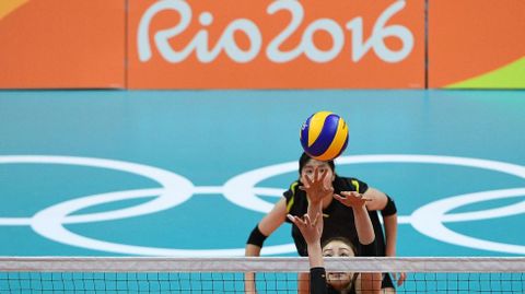 Entrenamiento de la selecci�n surcoreana de voleibol.