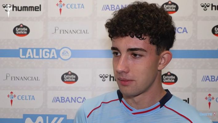 Hugo Burcio, tras su esteno en Primera en el Celta-Rayo.