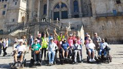 El grupo de Amizade, a su llegada al Obradoiro