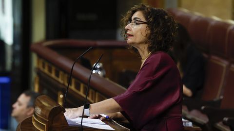 La ministra de Hacienda, Mara Jess Montero, en el Congreso de los Diputados.