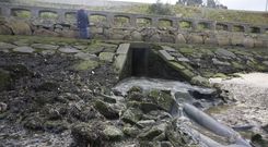 Las cofrad�as denuncian al aliviadero de cocheras, en Mollavao, como el m�s grave de los focos contaminantes en la r�a. 
