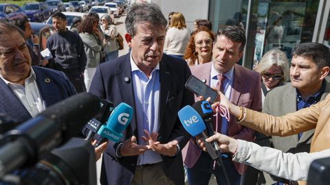 El secretario xeral del PSdeG, Jos&eacute; Ram&oacute;n G&oacute;mez Besteiro, durante un acto en Boiro.
