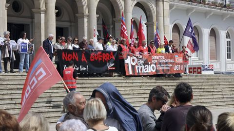 Concentraci�n del Primero de Mayo en Ferrol, tras la marcha por la ciudad.