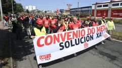Manifestaci�n en el pol�gono ferrolano de A G�ndara, en la primera jornada de huelga del metal coru��s
