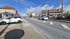 La carretera PO-504 en A Vichona, Sanxenxo