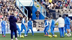La plantilla del Deportivo, en el entrenamiento a puertas abiertas en Riazor