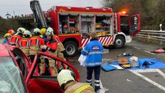 Accidente de tr�fico en la Ronda Sur de Oviedo