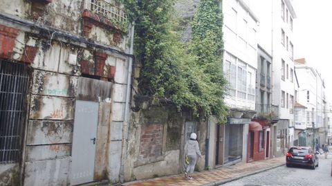 Del interior del n�mero 32 de la calle Coru�a asoma la maleza, que alcanza varios metros de altura
