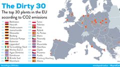 El mapa de las 30 centrales t�rmicas europeas m�s sucias.El mapa de las 30 centrales t�rmicas europeas m�s sucias