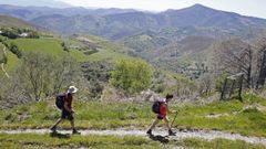 Peregrinos en Pedrafita. 