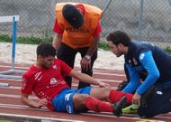 El cuadro t�cnico del D�por asisti� a Jorge De Dios en la cita de Calabagueiros. 