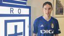 Marcelo Flores, con la camiseta del Real Oviedo