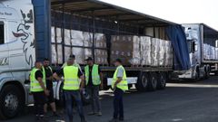 Uno de los camiones con ayuda humanitaria en Gaza