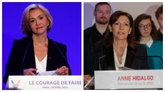 Val�rie P�cresse y Anne Hidalgo tras conocer los resultados de las elecciones