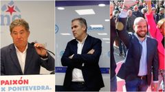 Miguel Anxo Fern�ndez Lores (BNG), Rafa Dom�nguez (PP) e Iv�n Puentes (PSOE), candidatos a la alcald�a de Pontevedra