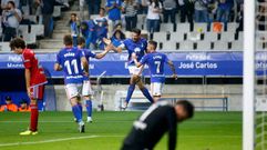 Toche Horizontal.Toche celebra su gol frente al Zaragoza