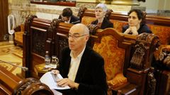 El grupo municipal del BNG, con Francisco Jorquera en primer t&eacute;rmino, durante el pleno celebrado el jueves