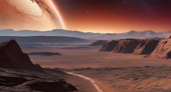 Paisaje de Marte recreado con inteligencia artificial