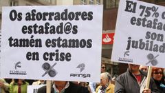 Protesta de afectados de Afinsa en Vigo, en foto de archivo