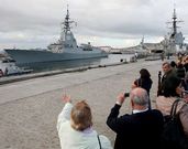 La fragata F-101 zarpando del Arsenal el pasado d�a 4.