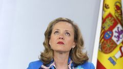 La ministra de Econom�a, Nadia Calvi�o, tras el �ltimo Consejo de Ministros