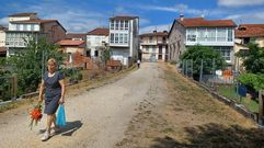 Al fondo , a la izquierda, las fachadas que dan al r�o de las casas adquiridas