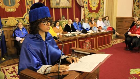La microbi�loga y bioqu�mica francesa Emmanuelle Charpentier, Premio Nobel de Qu�mica en 2020 y Princesa de Asturias de Investigaci�n Cient�fica y T�cnica en 2015, investida doctora Honoris Causa por la Universidad de Oviedo.
