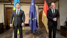 El canciller Scholz, este s�bado en M�nich con el presidente ucraniano.  