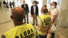 Representantes del comit� de empresa de Alcoa se reunieron de nuevo este s�bado en Santiago con el presidente de la Xunta y el conselleiro de Industria
