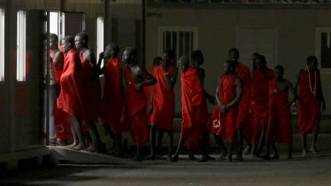 Migrantes rescatados en Canarias.