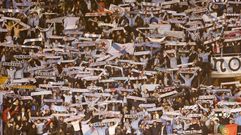 Aficionados del Celta en Riazor en el derbi de la temporada pasada