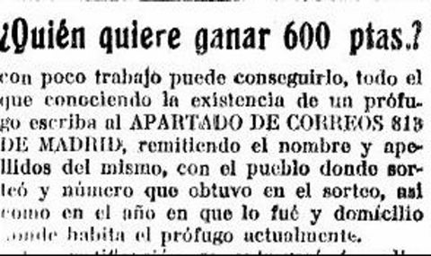Anuncios de agencias que se dedicaban a capturar prófugos del Ejército para que otros soldados que habían sido excedente de cupo pudieran volver a casa