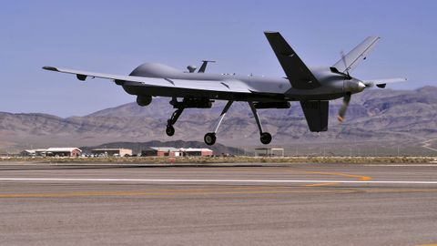 Un dron MQ-9 Reaper en la base a�rea de Creech, en Estados Unidos