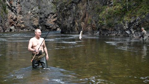 El presidente ruso, Vladmir Putin, se fue de pesca a la taiga siberiana