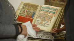 Volumen miniado del Cdice Calixtino que se conserva en la catedral de Santiago.