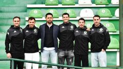 Lasure, Molilna, Farias, Chuca, Bilal y �lex L�pez en el acto de presentaci�n en Espi�edo